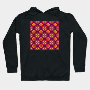 Maroon Floral Pattern Hoodie